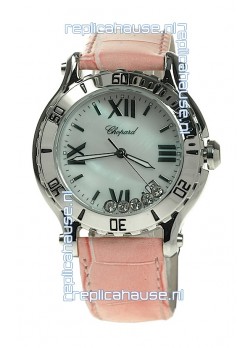 Chopard Happy Sport Diamonds Edition Replica Watch in Pink Strap