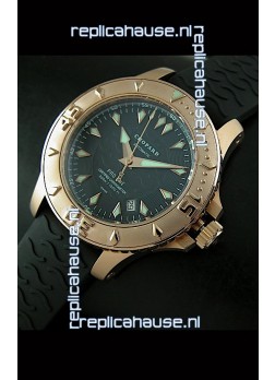 Chopard LUC Pro One Chronometer Swiss Replica Rose Gold Watch in Black Dial