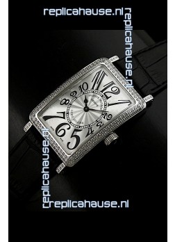 Franck Muller Long Island Japanese Replica Watch in Silver White Dial
