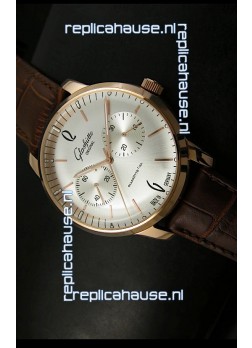 Glashuette Senator Japanese Replica Watch in 18K Pink Gold Case