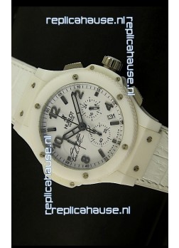 Hublot Big Bang White Ceramic Case Watch in Quartz Movement