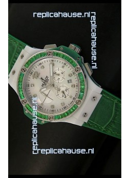 Hublot Big Bang 34MM Ladies Tutti Frutti Edition in Green Strap