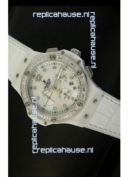 Hublot Big Bang 34MM Ladies Watch in Quartz Movement - White Dial/Strap