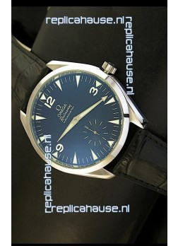 Omega Seamaster Railmaster Japanese Replica Watch in Black Leather Strap