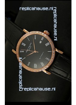 Patek Philippe Calatrava 5298 Swiss Replica Watch in Pink Gold Casing - Roman Hours