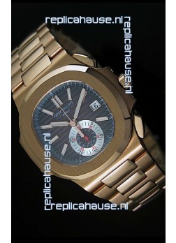 Patek Philippe Nautilus 5980 Chronograph Swiss Pink Gold Watch - 1:1 Mirror Replica