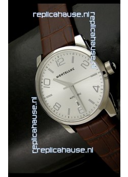 Mont Blanc Timewalker Swiss Automatic Watch in Silver Dial - Ultimate Mirror Replica