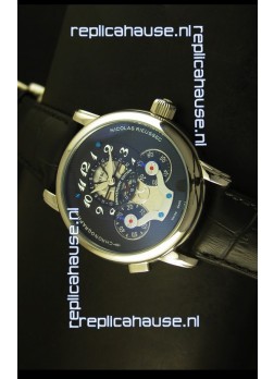Mont Blanc Nicolas Riessec Stainless Steel Case in Black Dial