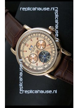 Patek Philippe Complications Tourbillon Japanese Replica Watch in Pink Gold