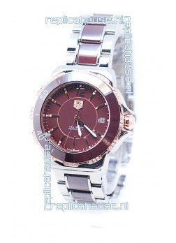 Tag Heuer Formula 1 Quartz Brown Ceramic Watch in Rose Gold Bezel