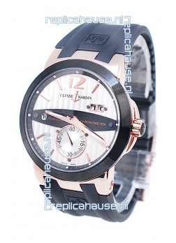 Ulysse Nardin Executive Dual Time Japanese Replica Rose Gold Watch