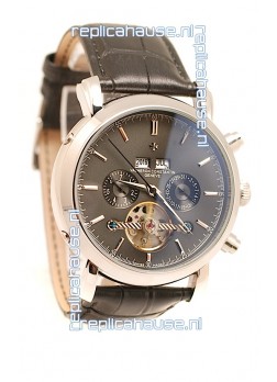 Vacheron Constantin Malte Tourbillon Japanese Replica Watch in Black Dial