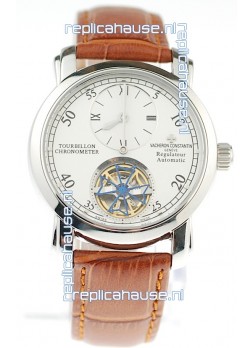 Vacheron Constantin Grand Complications Tourbillon Japanese Replica Watch in Brown Strap