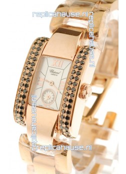 Chopard La Strada Swiss Ladies Replica Pink Gold Watch 