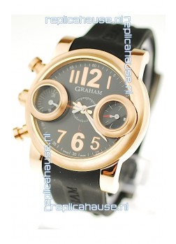 Graham Swordfish Japanese Replica Gold Watch in Golden Markers