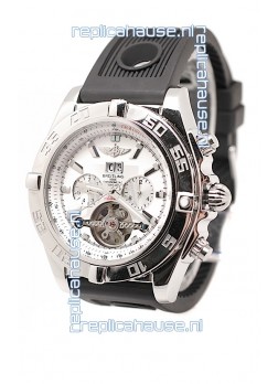 Breitling Chronograph Chronometre Japanese Tourbillon Watch in White Dial