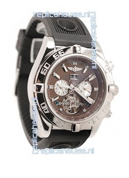 Breitling Chronograph Chronometre Japanese Tourbillon Watch in Brown Dial