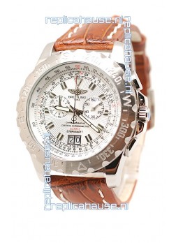 Breitling Chronograph Chronometre Replica Watch in Brown Strap