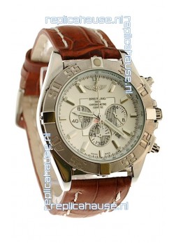 Breitling Chronograph Chronometre Japanese Replica Watch in Brown Strap