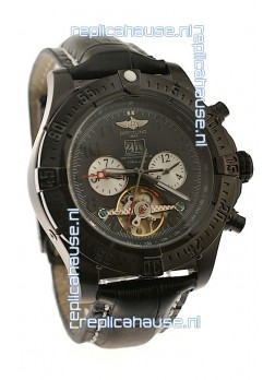 Breitling Chronometre Tourbillon Japanese Replica Watch in Black 