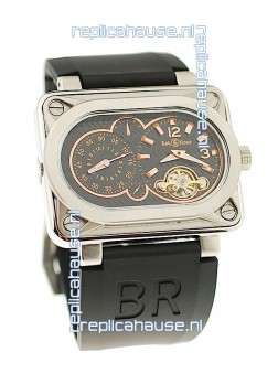 Bell and Ross BR Minuteur Tourbillon PVD Japanese Watch in Rose Gold Markers