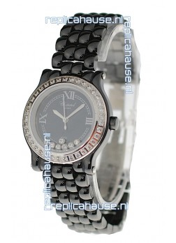 Chopard Happy Sport Ladies Japanese Black Ceramic Watch