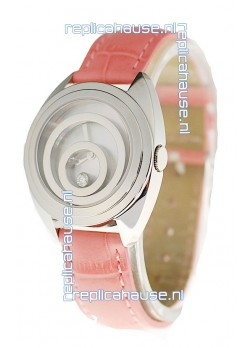 Chopard Happy Spirit Ladies Japanese Replica Watch in Pink Strap