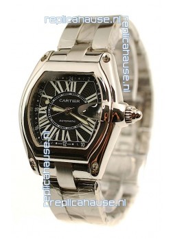 Cartier Roadster Swiss Replica GMT Watch in Black Dial