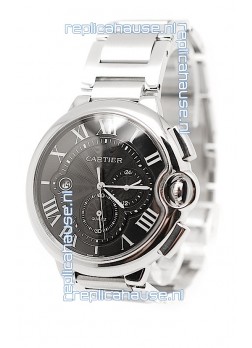 Ballon De Cartier Chronograph Swiss Replica Watch in Black Dial