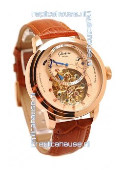 Glashutte Panaomatic Regulator Tourbillon Japanese Replica Pink Gold Watch
