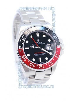 Rolex GMT Masters II 2011 Edition Swiss Replica Watch in Black & Red Cerarmic Bezel