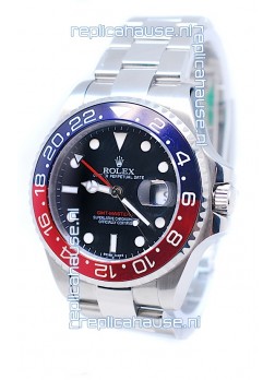 Rolex GMT Masters II 2011 Edition Swiss Replica Watch in Blue & Red Cerarmic Bezel