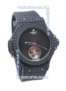 Hublot Black Caviar Tourbillon Japanese Replica Watch