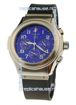 Hublot MDM Chronograph Swiss Replica Watch in Blue Dial