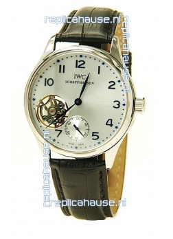 IWC Portuguese Tourbillon Swiss Replica Watch in Silver Dial