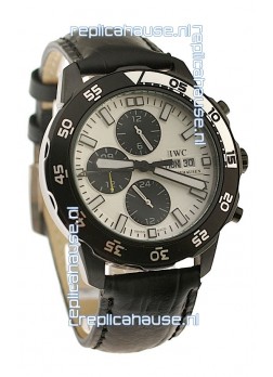 IWC Aquatimer Chronograph Japanese Replica PVD Watch in White Dial