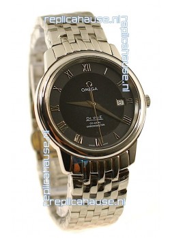 Omega Co-Axial Deville Japanese Steel Watch in Black Dial