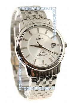 Omega Co-Axial Deville Japanese Steel Watch in Diamond Encrusted Stick Markers