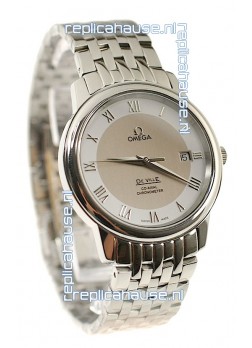 Omega Co-Axial Deville Japanese Steel Watch in Cream Dial