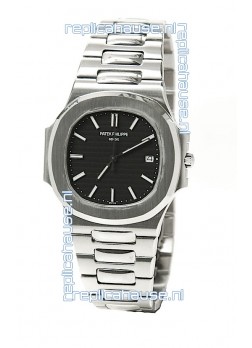 Patek Philippe Nautilus Mens Swiss Replica Watch in Black Dial