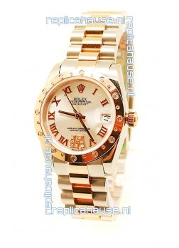 Rolex Datejust Two Tone Rose Gold Japanese Replica Watch - 36MM