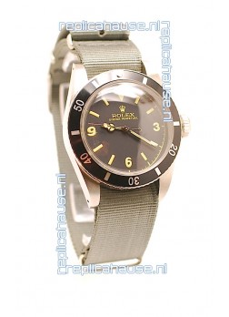 Rolex Submariner Swiss Watch Grey Nylon Strap Watch