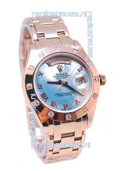 Rolex Day Date Blue Mother of Pearl Japanese Replica Watch