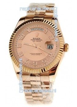 Rolex Day Date Pink Gold Japanese Replica Watch