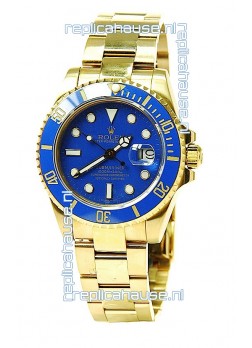 Rolex Submariner Swiss Replica Watch in Ceramic Bezel Gold Bezel