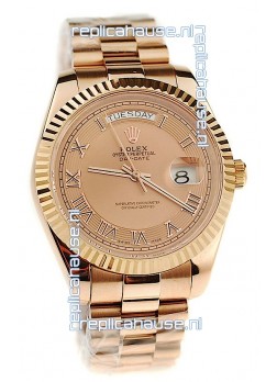 Rolex Day Date Pink Gold Japanese Replica Watch