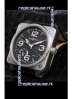 Bell and Ross BR013 97 Power Reserve Swiss Replica Watch in Black Dial