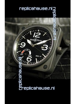Bell and Ross BR013 97 Power Reserve Swiss Replica Watch in Black dial