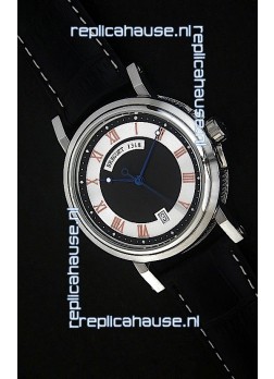 Breguet De La Marine Swiss Replica Steel Watch in Black & White Dial