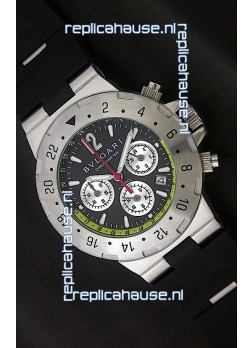 Bvlgari Diagono Chrono Swiss Replica Watch in Black Dial